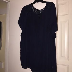 Navy sheer top